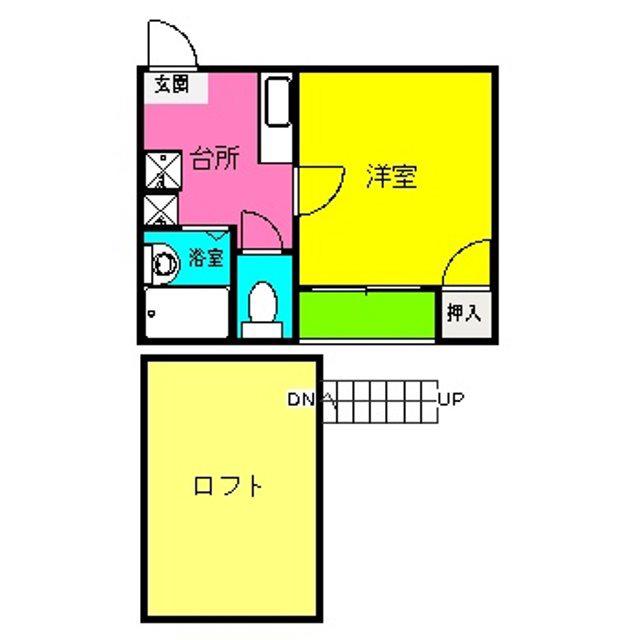 グランカーサ博多(1K/2階)の間取り写真