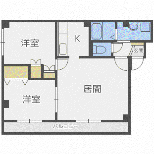 エステラ弐番館(2LDK/2階)の間取り写真