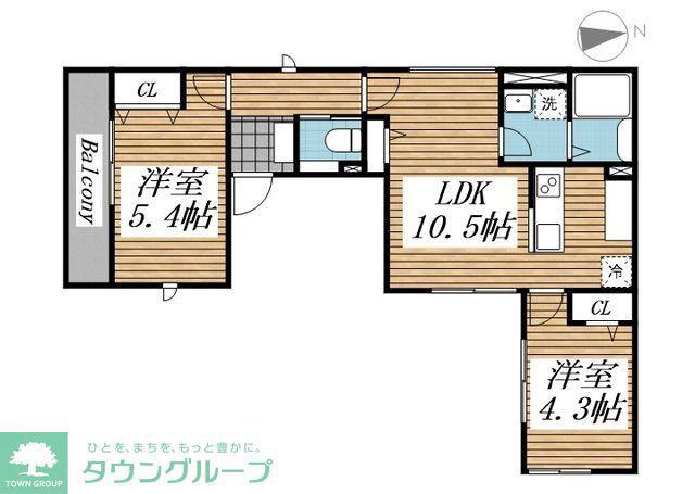 HEIM KOMORELIA(2LDK/1階)の間取り写真