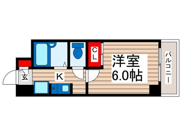 AD浦安(1K/1階)の間取り写真