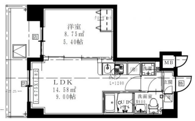GENOVIA西川口V(1LDK/11階)の間取り写真