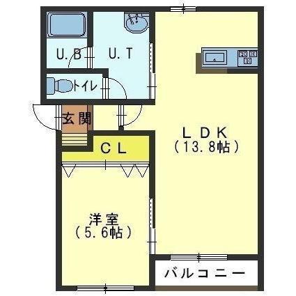 ル・ヴァンクレール(1LDK/4階)の間取り写真