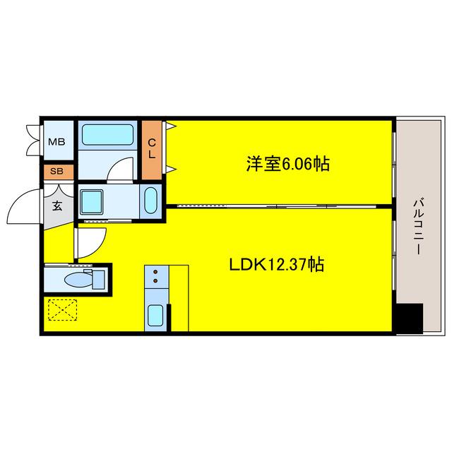 プレジオ海老江(1LDK/9階)の間取り写真