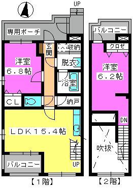 ビ・ザ・ビ・ランドII S(2LDK/1階)の間取り写真
