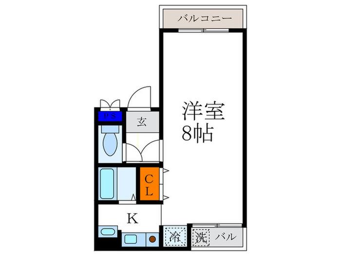 パインヴィレッヂ(1K/5階)の間取り写真