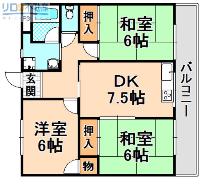 第二久保マンション(3DK/1階)の間取り写真