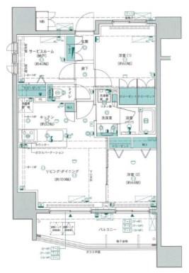 アビダス舎人テラス(3LDK/9階)の間取り写真