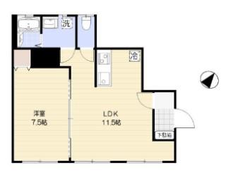 CINQ SHIROKANETAKANAWA サンク白金高輪(1LDK/1階)の間取り写真