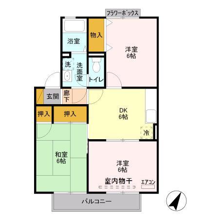 ヴァンベール東川口V(3DK/1階)の間取り写真