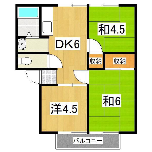 ウィンディア大塚C棟(3DK/2階)の間取り写真