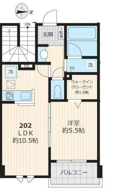 リバティ大泉学園(1LDK/2階)の間取り写真