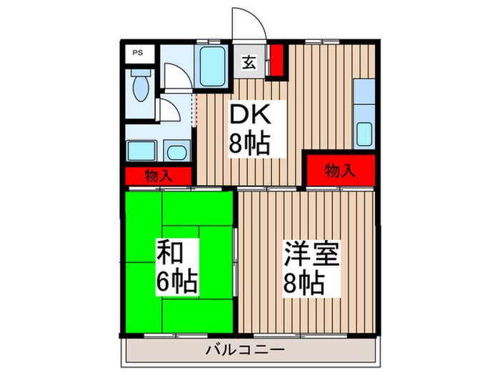 藤助ビル(2DK/3階)の間取り写真