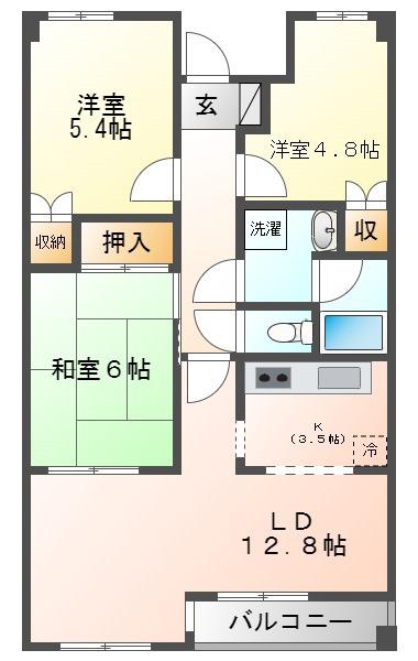 シルクフォルム(3LDK/2階)の間取り写真