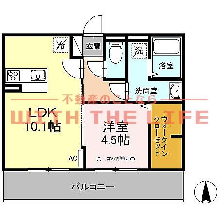 グランドラピネス(1LDK/2階)の間取り写真
