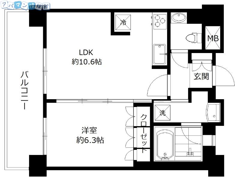 アーバンプレイス寄居(1LDK/5階)の間取り写真