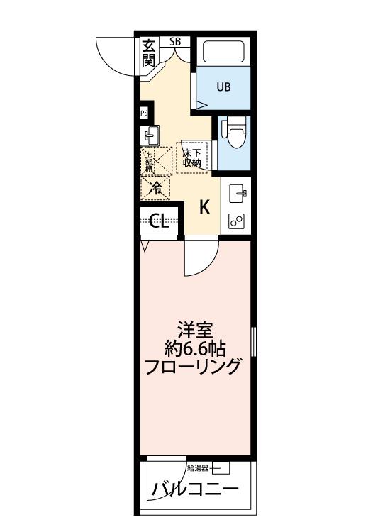 グランクオール戸田新曽(1K/1階)の間取り写真