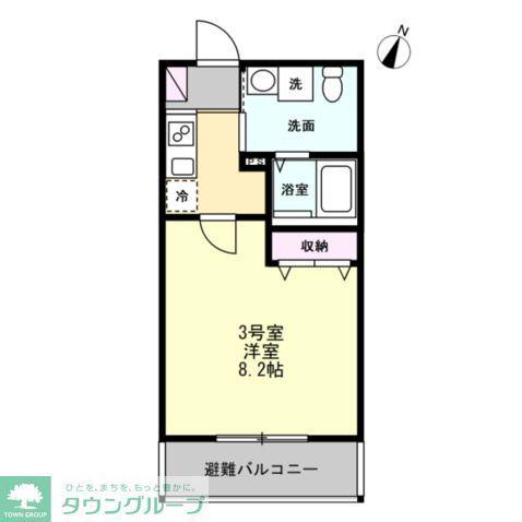 THE SUITE 横浜六浦(1K/1階)の間取り写真