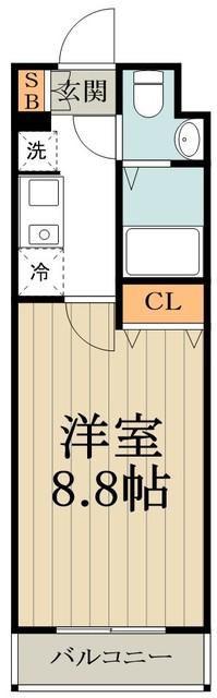 AZEST武蔵小金井(1K/1階)の間取り写真