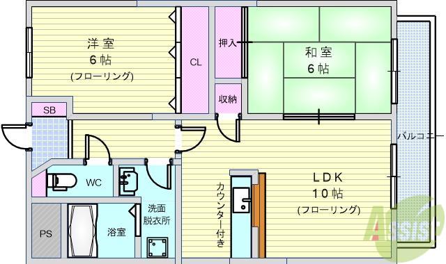 ラミティエ(2LDK/3階)の間取り写真