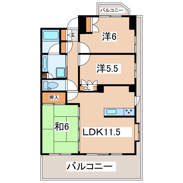 サンヴァーリオ菜根(3LDK/7階)の間取り写真