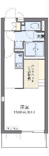 ミランダアイリス(ワンルーム/2階)の間取り写真