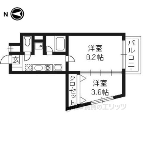 レ・タンドゥ・ラ・メールCKⅣ(2K/4階)の間取り写真