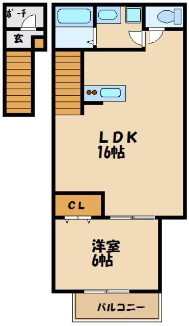フォレストメゾン千歳(1LDK/2階)の間取り写真