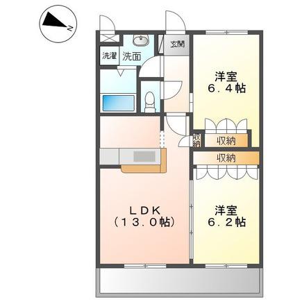 アグア カリエンテ(2LDK/2階)の間取り写真