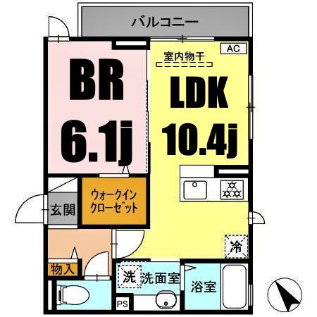 HIレジデンス(1LDK/3階)の間取り写真