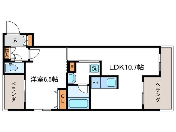 ヴィラ聖護院(1LDK/3階)の間取り写真