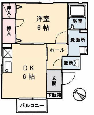 エスペラール(1DK/1階)の間取り写真