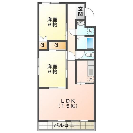メゾンMC(2LDK/2階)の間取り写真