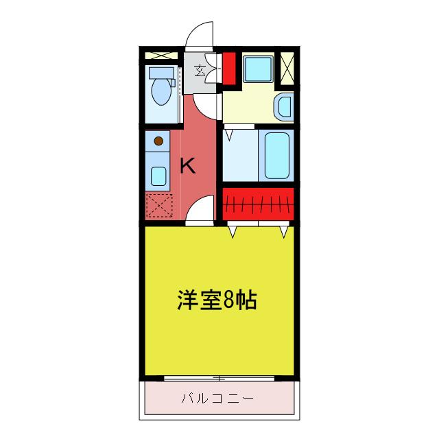 プランドール壱番館(1K/1階)の間取り写真