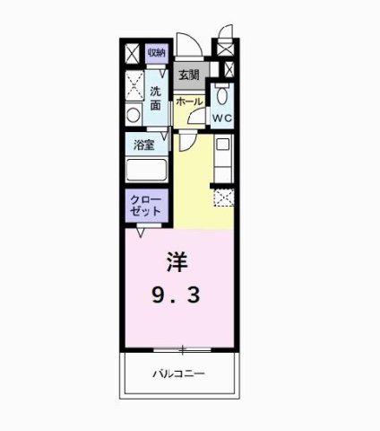 名鉄三河線 若林駅(愛知) 徒歩57分 2階建 築21年(ワンルーム/1階)の間取り写真