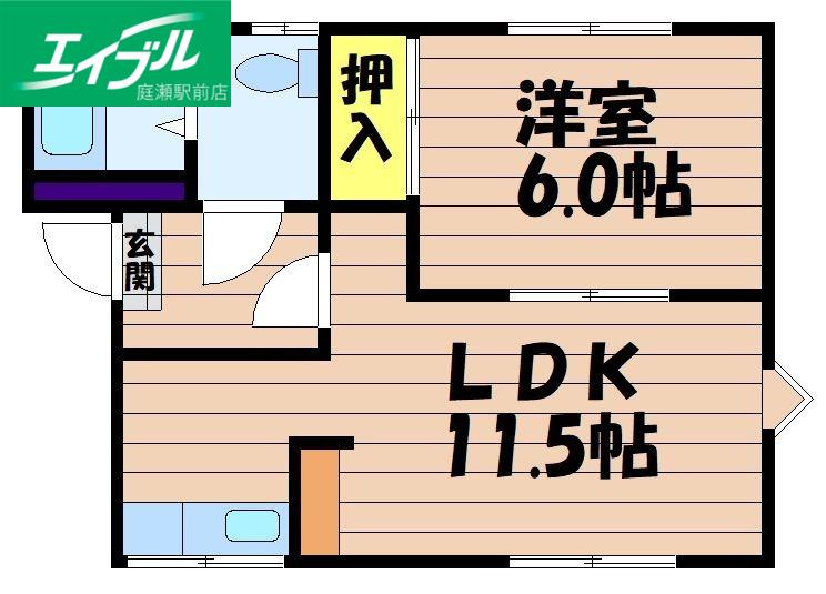 ぷちはうす(1LDK/2階)の間取り写真