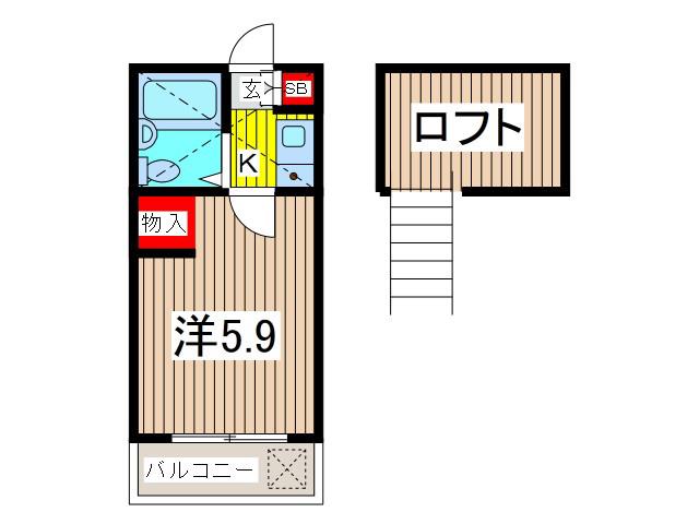 蕨トーマスハイツ(1K/1階)の間取り写真