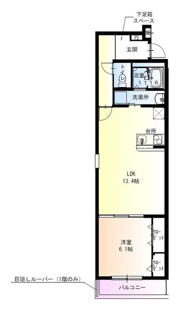 フジパレス堺百舌鳥梅町(1LDK/3階)の間取り写真