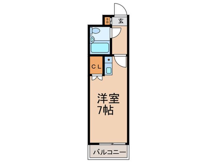 コスモ光が丘公園(ワンルーム/2階)の間取り写真