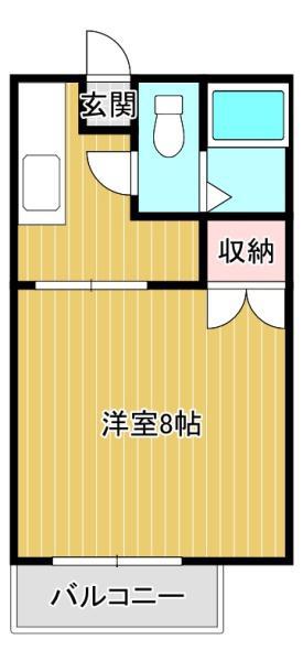 ハイツ西田(1K/1階)の間取り写真