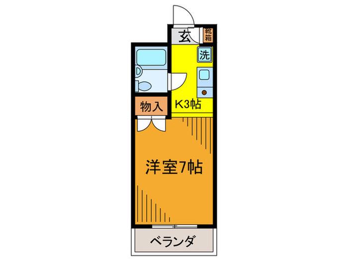 カーザ北嶋(1K/1階)の間取り写真