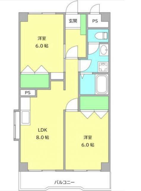ゼファー銀座(2LDK/3階)の間取り写真