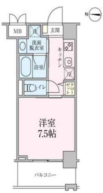 ロイジェント板橋本町(1K/2階)の間取り写真