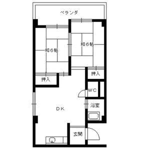 小林ビル(2LDK/3階)の間取り写真