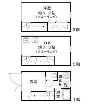 クロススクエア西大井(1DK/1階)の間取り写真