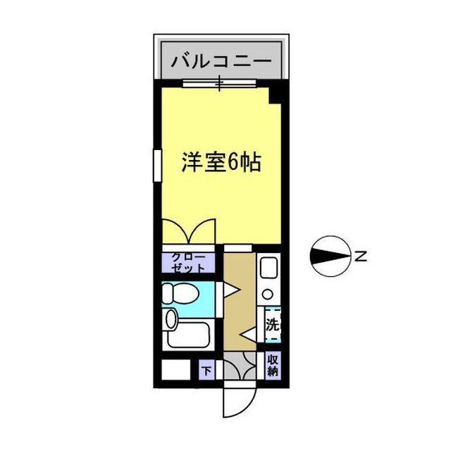 ウイステリア四谷館(1K/2階)の間取り写真