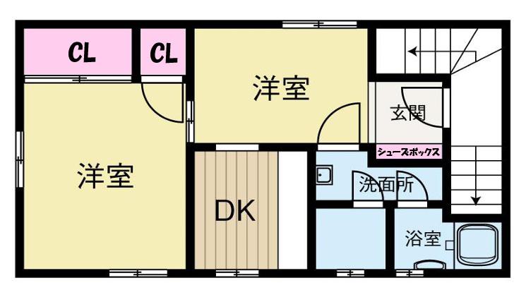 村上ビル(2DK/3階)の間取り写真