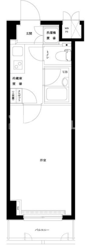ルーブル学芸大学六番館(1K/2階)の間取り写真