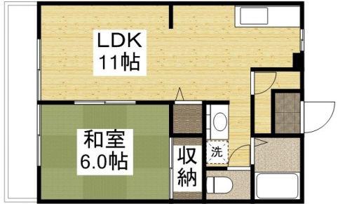 モデラート21 B棟(1LDK/1階)の間取り写真