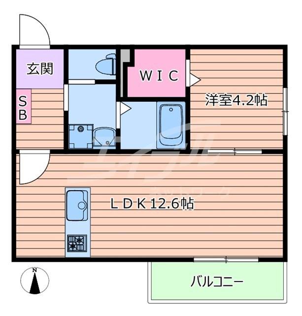 レジデンスコート城東野江(1LDK/4階)の間取り写真