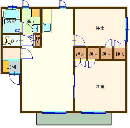 CASABIANCOIV(2LDK/2階)の間取り写真
